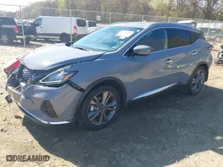 2023 Nissan Murano Platinum with VIN 5N1AZ2DJ9PC105164, listed as a IAAI auction lot 41886985 with 20,764 mi miles. Bid and sale history available at carsss.com. Image 2.