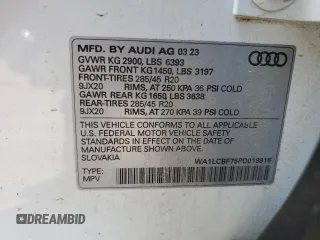 2023 Audi Q7 Premium Plus z VIN WA1LCBF75PD018916, wystawiony jako Copart lot #60124915 z przebiegiem 23 301 mil mil oraz Szkoda całkowita • Salvage title. Historia ofert i sprzedaży dostępna na DreamBid. Obrazek 13.