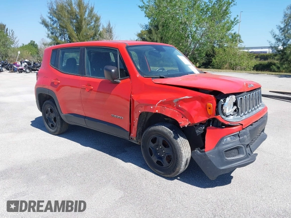 2016 Jeep Renegade Sport with VIN ZACCJBAT1GPD65015, listed as a IAAI auction lot 41435282 with 150,912 mi miles and . Bid and sale history available at DreamBid. Image 1.