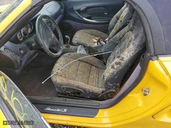 2002 Porsche Boxster S with VIN WP0CB29822U663240, listed as a Copart auction lot 80879314 with 0 mi miles and Salvage Title. Bid and sale history available at carsss.com. Image 7.
