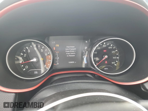 2018 Jeep Compass Trailhawk with VIN 3C4NJDDBXJT139496, listed as a Copart auction lot 57068265 with 105,809 mi miles and Salvage title. Bid and sale history available at DreamBid. Image 9.