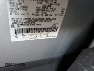 2015 Ford Explorer with VIN 1FM5K7B84FGB75648, listed as a Copart auction lot 61863815 with 226,957 mi miles and Salvage title. Bid and sale history available at DreamBid. Image 13.