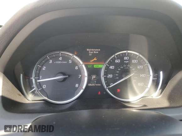 2017 Acura TLX Technology with VIN 19UUB1F50HA001189, listed as a Copart auction lot 63347755 with 185,257 mi miles and Salvage title. Bid and sale history available at DreamBid. Image 9.