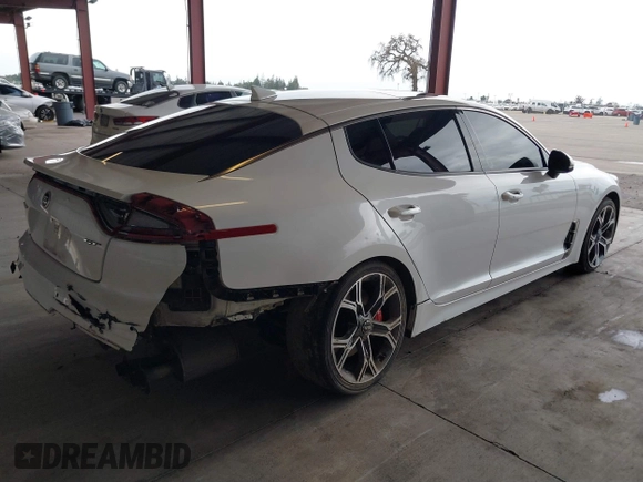 2019 Kia Stinger GT1 with VIN KNAE45LC4K6045047, listed as a IAAI auction lot 41489423 with 75,845 mi miles and . Bid and sale history available at DreamBid. Image 4.