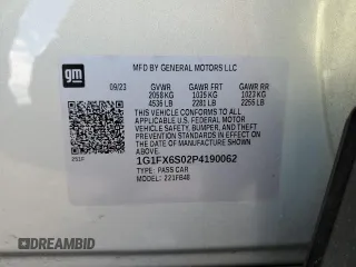 2023 Chevrolet Bolt EV 2LT z VIN 1G1FX6S02P4190062, wystawiony jako Copart lot #58039365 z przebiegiem 20 079 mil mil oraz Nie do naprawy. Historia ofert i sprzedaży dostępna na DreamBid. Obrazek 12.