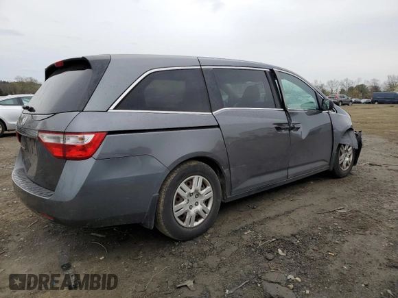 2013 Honda Odyssey LX with VIN 5FNRL5H24DB001080, listed as a Copart auction lot 52790605 with 137,853 mi miles and Salvage Title. Bid and sale history available at carsss.com. Image 3.