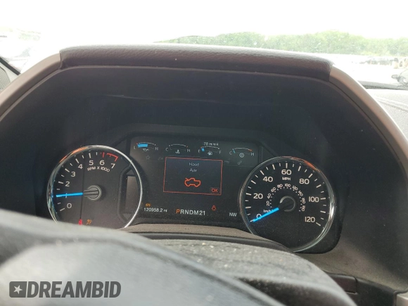 2017 Ford F-150 XL with VIN 1FTEW1EF5HKC39700, listed as a Copart auction lot 54254365 with 120,958 mi miles and Salvage title. Bid and sale history available at DreamBid. Image 9.