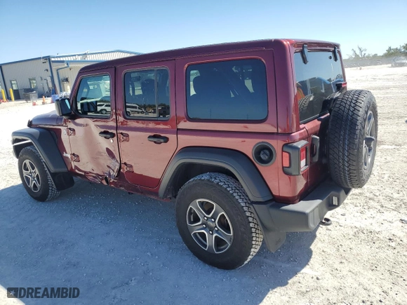 2021 Jeep Wrangler Unlimited Willys Sport with VIN 1C4HJXDG8MW582450, listed as a Copart auction lot 46642975 with NaN miles and Salvage Title. Bid and sale history available at carsss.com. Image 2.