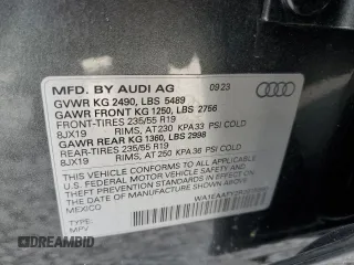 2024 Audi Q5 S line Premium Plus with VIN WA1EAAFY2R2015990, listed as a Copart auction lot 50294435 with 15,310 mi miles and Non Repairable. Bid and sale history available at carsss.com. Image 14.