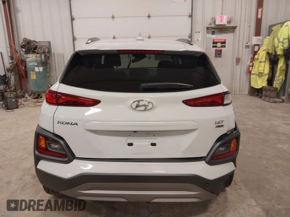 2021 Hyundai Kona Night Edition with VIN KM8K6CA5XMU677697, listed as a IAAI auction lot 41837994 with 49,837 mi miles and . Bid and sale history available at DreamBid. Image 16.