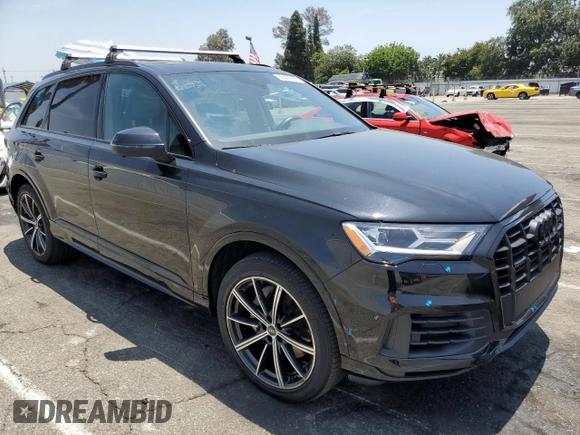 2021 Audi Q7 Premium Plus with VIN WA1LXAF70MD013214, listed as a Copart auction lot 59407865 with 48,834 mi miles and Salvage title. Bid and sale history available at DreamBid. Image 4.