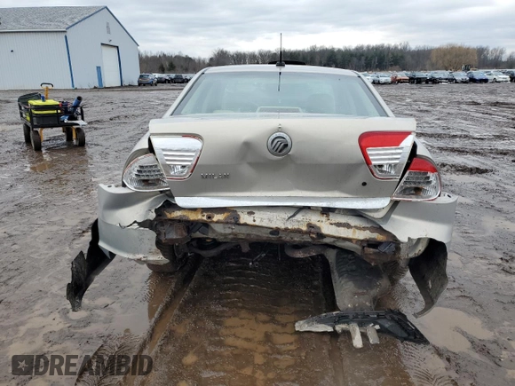 2009 Mercury Milan with VIN 3MEHM07Z09R600752, listed as a Copart auction lot 46673485 with 83,166 mi miles and Salvage title. Bid and sale history available at DreamBid. Image 6.