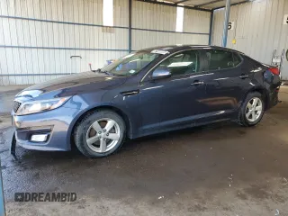 2015 Kia Optima LX with VIN 5XXGM4A7XFG481386, listed as a Copart auction lot 52100085 with 114,014 mi miles and Clean Title. Bid and sale history available at carsss.com. Image 1.