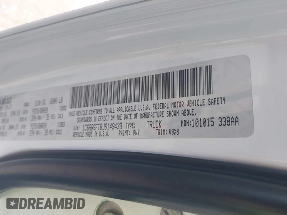 2018 Ram 1500 Tradesman с VIN 1C6RR6FT8JS149433, выставлен на аукционе IAAI как лот 42332005 с пробегом 68 531 миль миль и . История ставок и продаж доступна на DreamBid. Изображение 9.