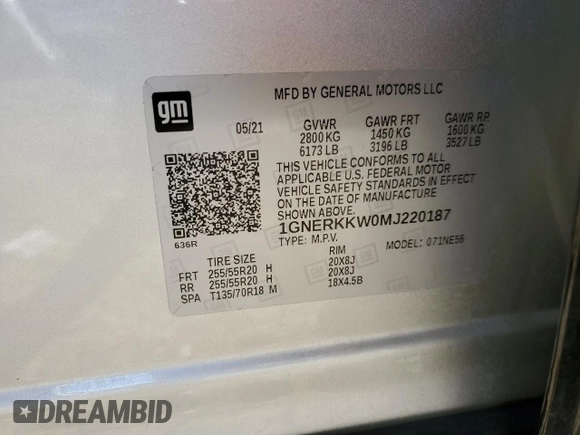 2021 Chevrolet Traverse Premier with VIN 1GNERKKW0MJ220187, listed as a Copart auction lot 46138135 with 99,652 mi miles and Non Repairable. Bid and sale history available at carsss.com. Image 16.