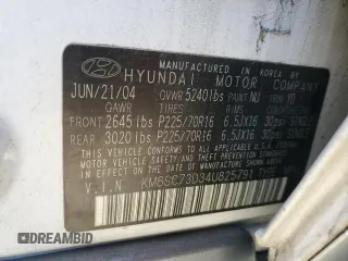 2004 Hyundai Santa Fe GLS with VIN KM8SC73D34U825791, listed as a Copart auction lot 80548534 with 124,080 mi miles and Clean Title. Bid and sale history available at carsss.com. Image 13.