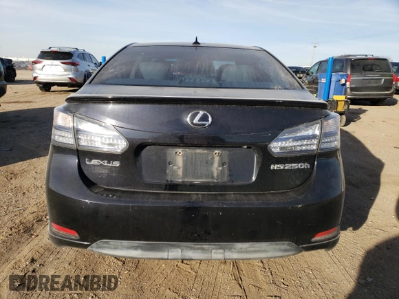 2010 Lexus HS 250h with VIN JTHBB1BA1A2023807, listed as a Copart auction lot 82236544 with Not Provided miles and Salvage Title. Bid and sale history available at DreamBid. Image 6.