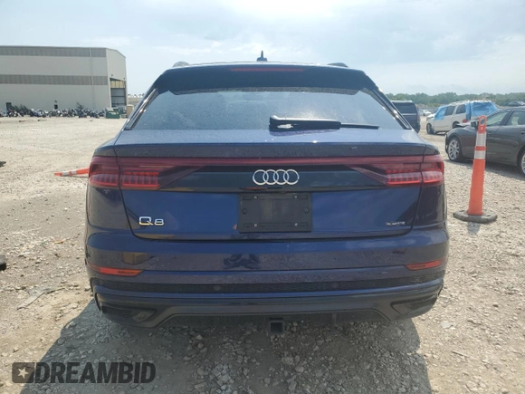 2020 Audi Q8 Premium Plus with VIN WA1EVAF11LD025333, listed as a Copart auction lot 65664624 with 58,913 mi miles and Salvage Title. Bid and sale history available at carsss.com. Image 6.