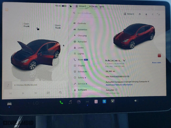 2024 Tesla Model Y Long Range with VIN 7SAYGAEE0RF023725, listed as a Copart auction lot 51545505 with NaN miles and Salvage Title. Bid and sale history available at carsss.com. Image 9.