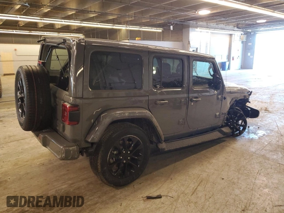 2021 Jeep Wrangler Unlimited Sahara High Altitude with VIN 1C4HJXEMXMW821386, listed as a Copart auction lot 52482324 with 19,933 mi miles and Salvage title. Bid and sale history available at DreamBid. Image 3.