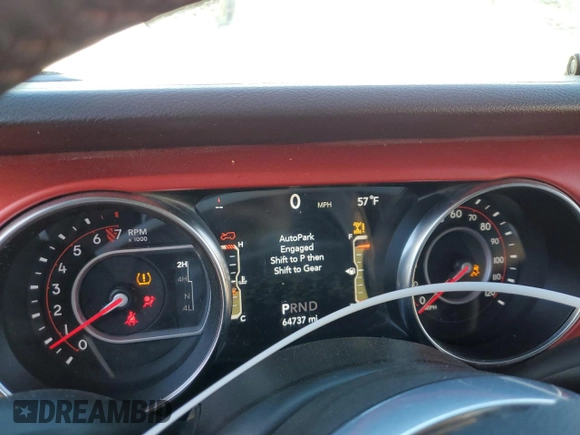 2019 Jeep Wrangler Unlimited Rubicon with VIN 1C4HJXFG0KW515349, listed as a Copart auction lot 45588385 with 64,737 mi miles and Salvage title. Bid and sale history available at DreamBid. Image 9.