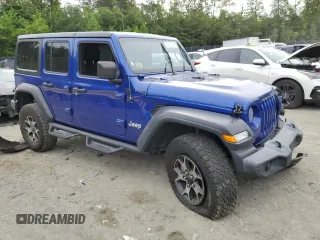2019 Jeep Wrangler Unlimited Sport S with VIN 1C4HJXDG3KW556884, listed as a Copart auction lot 58174795 with Not provided miles and Salvage title. Bid and sale history available at DreamBid. Image 4.