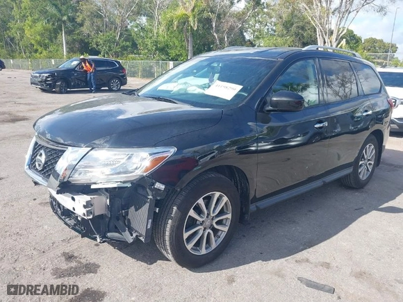 2016 Nissan Pathfinder S with VIN 5N1AR2MN1GC614877, listed as a IAAI auction lot 41198290 with 85,356 mi miles. Bid and sale history available at carsss.com. Image 2.