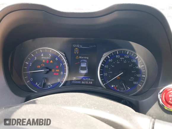 2018 Infiniti Q60 Red Sport 400 with VIN JN1FV7EL9JM630801, listed as a IAAI auction lot 42213699 with 76,759 mi miles and . Bid and sale history available at DreamBid. Image 7.