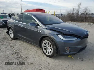 2020 Tesla Model X Long Range with VIN 5YJXCBE21LF263048, listed as a Copart auction lot 47554495 with Not Provided miles and Salvage Title. Bid and sale history available at carsss.com. Image 4.