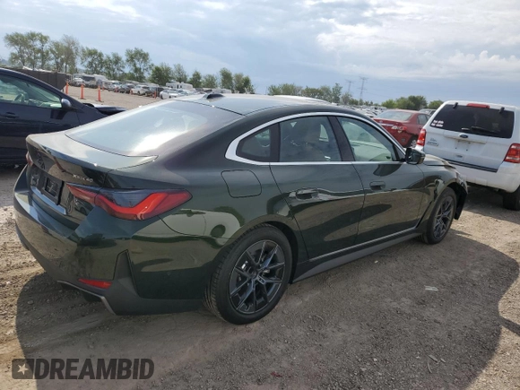 2024 BMW i4 xDrive40 with VIN WBY83FB09RFS98101, listed as a Copart auction lot 54345574 with 209 mi miles and Salvage Title. Bid and sale history available at carsss.com. Image 3.