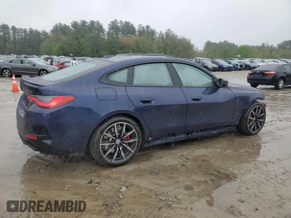2022 BMW 4 Series M440i xDrive with VIN WBA13AW04NFM50227, listed as a Copart auction lot 55770745 with 36,788 mi miles and Salvage title. Bid and sale history available at DreamBid. Image 3.