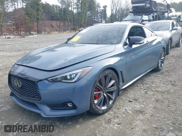 2021 Infiniti Q60 Red Sport 400 with VIN JN1FV7LKXMM530401, listed as a IAAI auction lot 41409153 with 31,247 mi miles and . Bid and sale history available at DreamBid. Image 17.