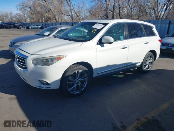2013 Infiniti JX35 with VIN 5N1AL0MMXDC322380, listed as a IAAI auction lot 41862620 with 168,436 mi miles. Bid and sale history available at carsss.com. Image 16.