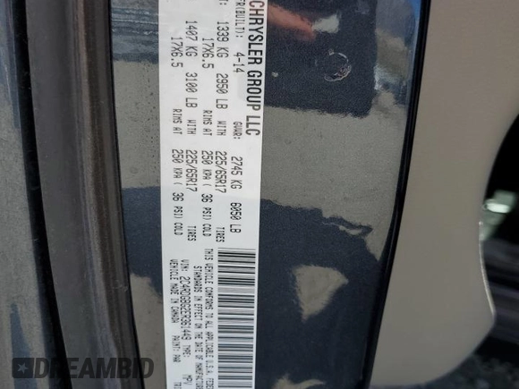 2014 Dodge Grand Caravan American Value with VIN 2C4RDGBG2ER361449, listed as a Copart auction lot 54940615 with 85,012 mi miles and Salvage Title. Bid and sale history available at DreamBid. Image 13.