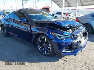 2022 Infiniti Q60 Luxe with VIN JN1EV7KK5NM600935, listed as a IAAI auction lot 41307575 with 9,672 mi miles and . Bid and sale history available at carsss.com. Image 1.