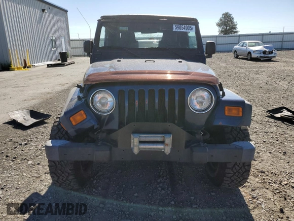 2003 Jeep Wrangler Sport with VIN 1J4FA49S63P361676, listed as a Copart auction lot 59054905 with 123,184 mi miles and Salvage title. Bid and sale history available at DreamBid. Image 5.