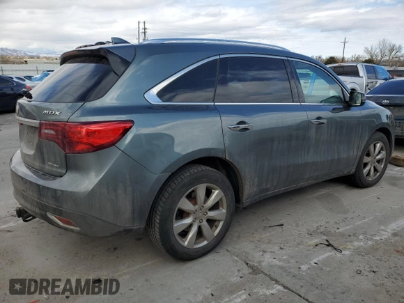 2014 Acura MDX Advance with VIN 5FRYD4H83EB029881, listed as a Copart auction lot 47689435 with 97,184 mi miles and Salvage Title. Bid and sale history available at DreamBid. Image 3.