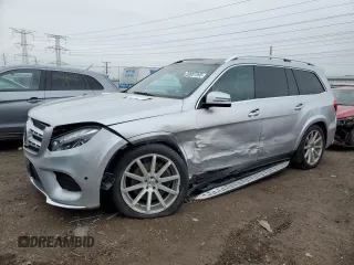 2017 Mercedes-Benz GLS with VIN 4JGDF7DE6HA783390, listed as a Copart auction lot 50081065 with 82,273 mi miles and Salvage Title. Bid and sale history available at carsss.com. Image 1.