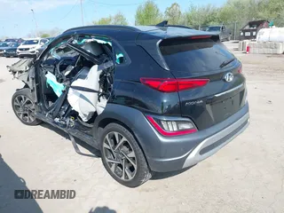 2022 Hyundai Kona Limited with VIN KM8K5CA39NU787983, listed as a IAAI auction lot 42094237 with Not Provided miles. Bid and sale history available at carsss.com. Image 3.