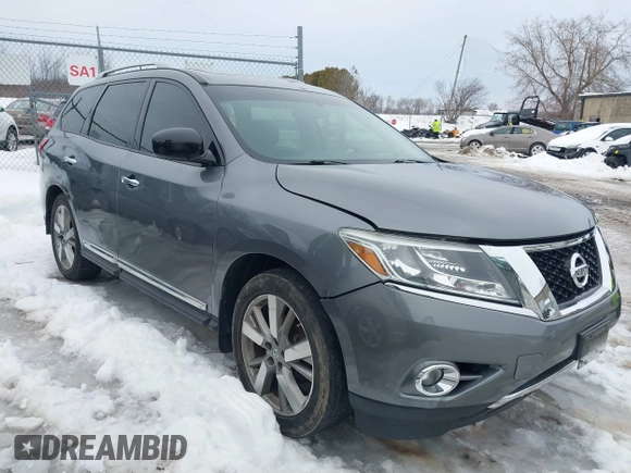 2015 Nissan Pathfinder Platinum with VIN 5N1AR2MM3FC710127, listed as a IAAI auction lot 41617867 with 112,020 mi miles and . Bid and sale history available at DreamBid. Image 1.