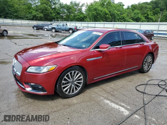 2017 Lincoln Continental Select with VIN 1LN6L9TK0H5629559, listed as a Copart auction lot 61366205 with 69,409 mi miles and Salvage title. Bid and sale history available at DreamBid. Image 1.