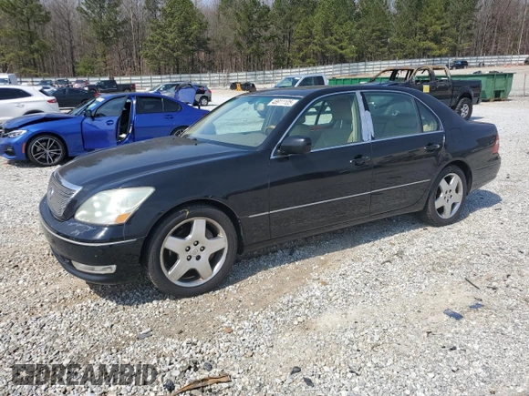 2005 Lexus LS 430 with VIN JTHBN36F755027678, listed as a Copart auction lot 48911105 with 222,379 mi miles and Salvage Title. Bid and sale history available at carsss.com. Image 1.