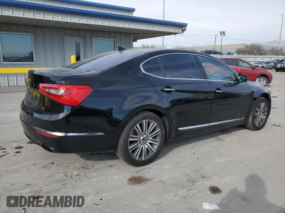 2014 Kia Cadenza Premium with VIN KNALN4D74E5130836, listed as a Copart auction lot 43482775 with 123,885 mi miles and Salvage Title. Bid and sale history available at carsss.com. Image 3.
