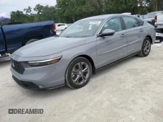 2024 Honda Accord EX-L с VIN 1HGCY2F61RA017038, выставлен на аукционе Copart как лот 55998095 с пробегом 16 651 миль миль и Списание • Salvage title. История ставок и продаж доступна на DreamBid. Изображение 1.
