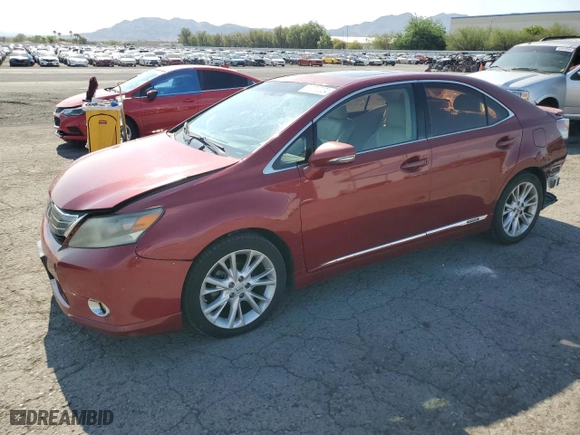 2010 Lexus HS 250h with VIN JTHBB1BA0A2017349, listed as a Copart auction lot 63710204 with 166,622 mi miles and Salvage Title. Bid and sale history available at carsss.com. Image 1.