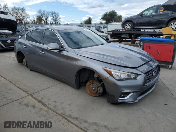2018 Infiniti Q50 3.0t LUXE with VIN JN1EV7AR3JM610873, listed as a Copart auction lot 48164755 with 107,018 mi miles and Salvage Title. Bid and sale history available at carsss.com. Image 4.