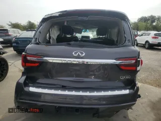 2024 Infiniti QX80 LUXE with VIN JN8AZ2AF9R9765097, listed as a Copart auction lot 70143504 with 15,085 mi miles and Non Repairable. Bid and sale history available at carsss.com. Image 6.