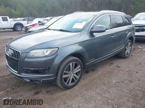 2015 Audi Q7 Premium Plus with VIN WA1LGAFE4FD008776, listed as a IAAI auction lot 41528346 with 213,557 mi miles and . Bid and sale history available at DreamBid. Image 2.