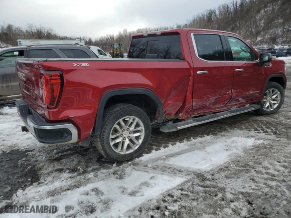 2021 GMC Sierra 1500 SLT with VIN 3GTU9DEL0MG259722, listed as a Copart auction lot 46401355 with 27,416 mi miles and Salvage Title. Bid and sale history available at carsss.com. Image 3.