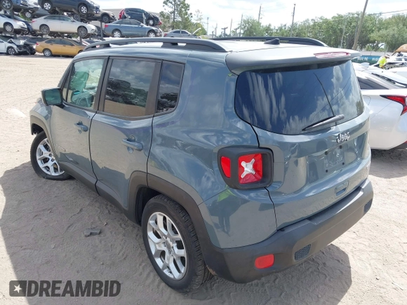 2018 Jeep Renegade Latitude with VIN ZACCJABB7JPJ69925, listed as a IAAI auction lot 41954537 with 61,680 mi miles. Bid and sale history available at carsss.com. Image 3.